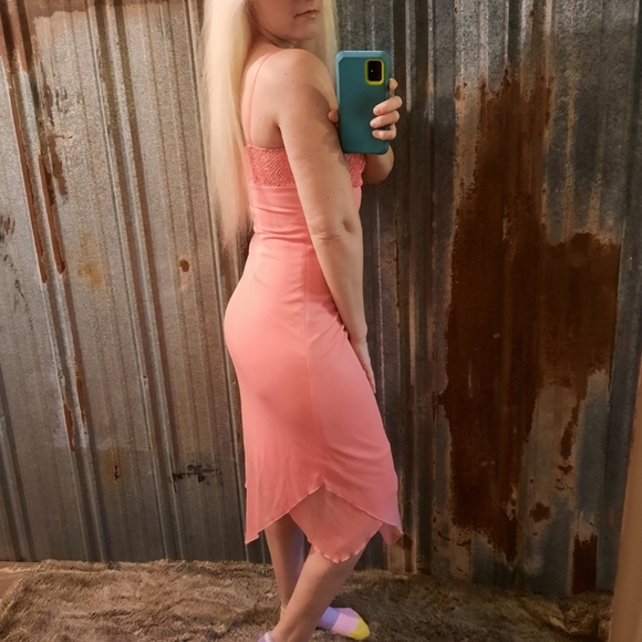 VINTAGE Shimmer Sequin Empire Asymmetrical Adjustable Strap Dress - Picture 3 of 13